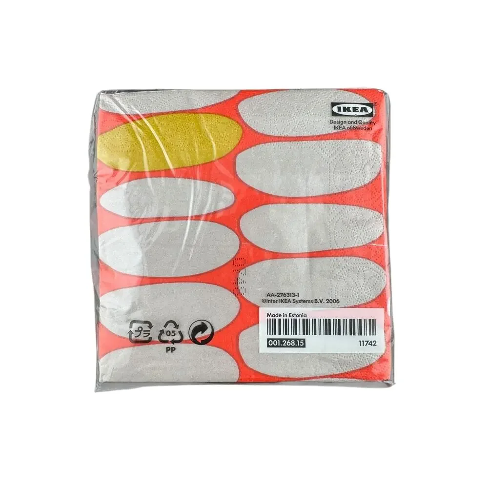 Limited Edition Retired IKEA Sommar Paper Cocktail Napkins Stones 2006